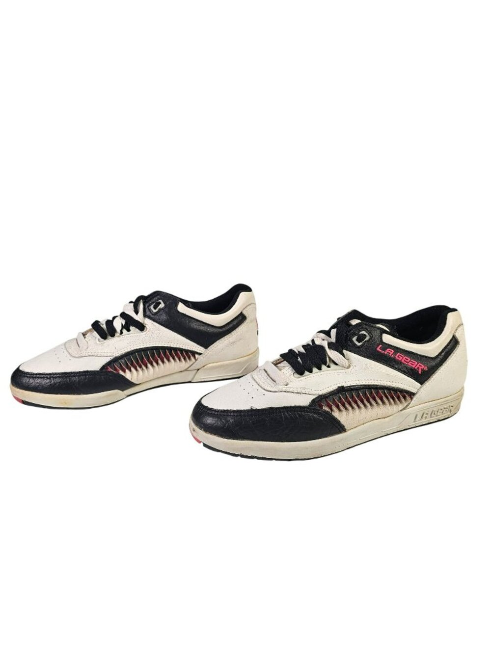 LA Gear Vintage Leather Low Top Sneakers Shoes Women's Size 9 White Black Pink